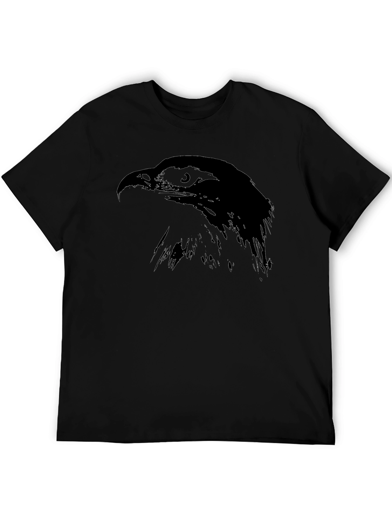 Black T-Shirt with Hawk Silhouette