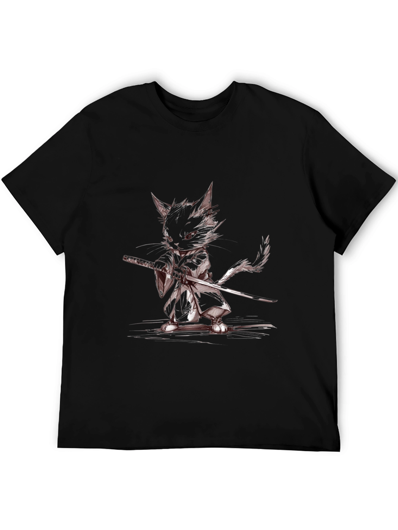 Samurai Cat T-Shirt - Cool Graphic Tee