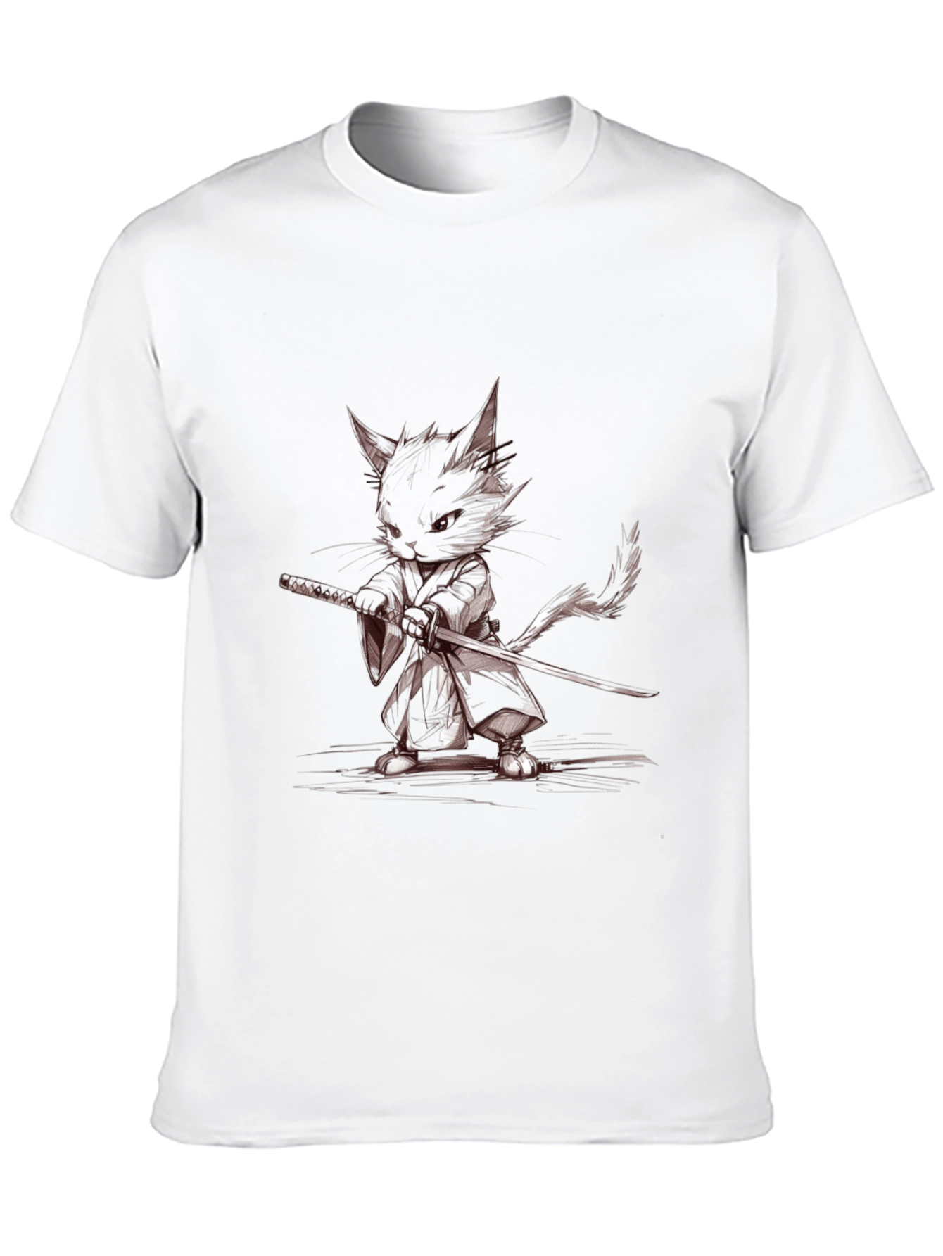 Samurai Cat T-Shirt - Cool Graphic Tee