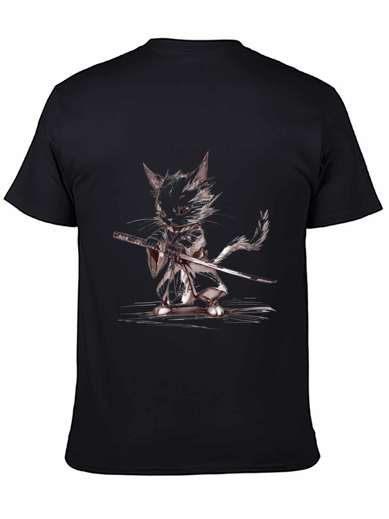 Samurai Cat T-Shirt - Cool Graphic Tee