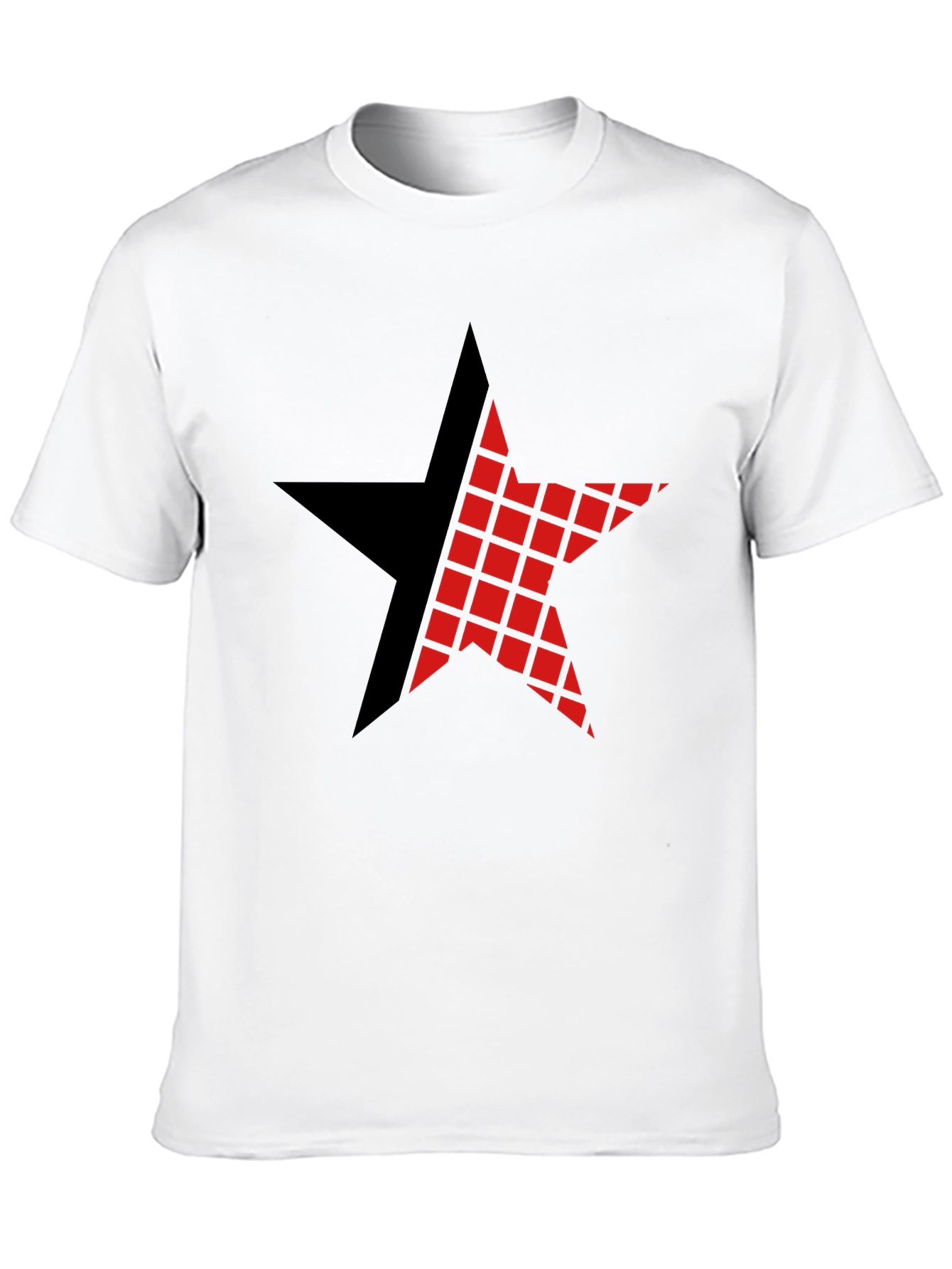 Graphic Star Tee - Black Cotton Casual