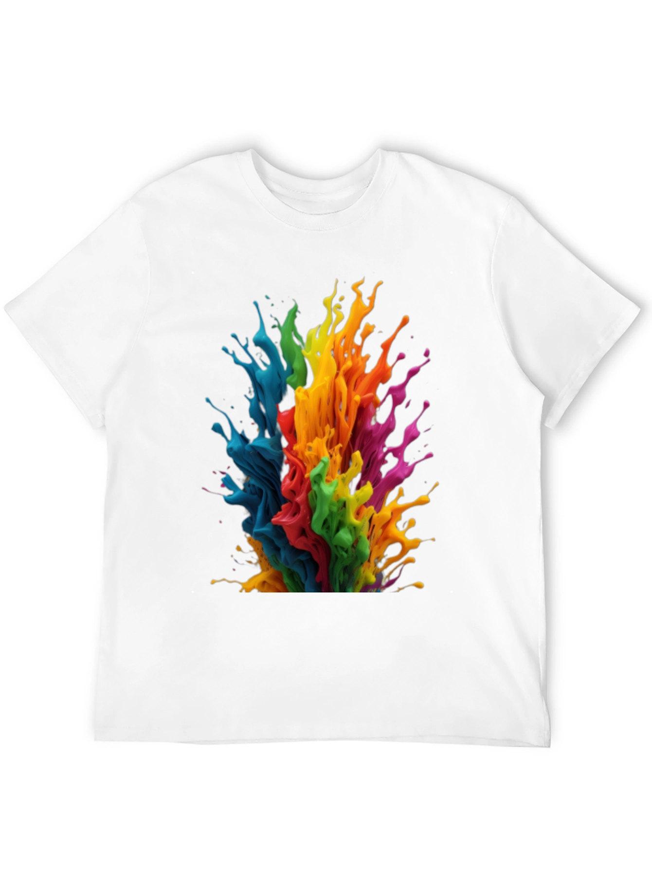 Rainbow Paint Splatter Graphic T-Shirt