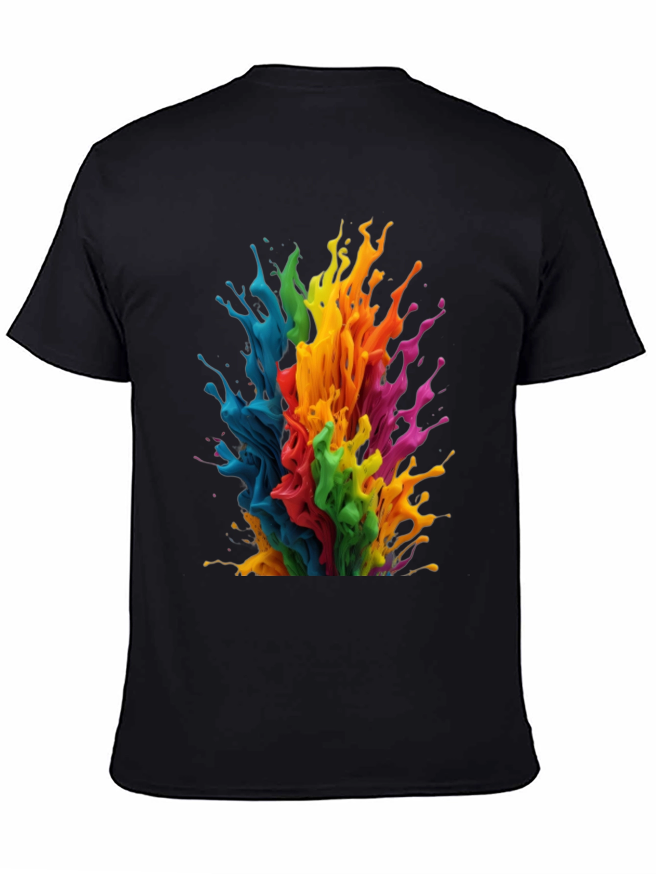 Rainbow Paint Splatter Graphic T-Shirt