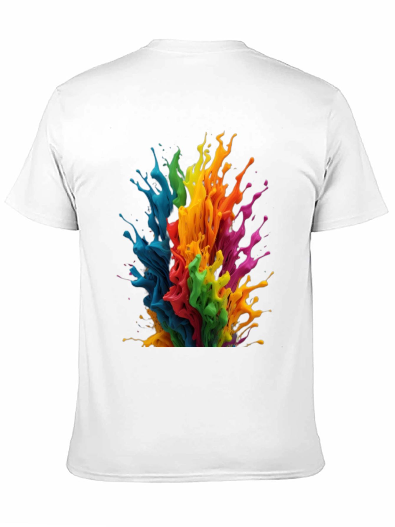 Rainbow Paint Splatter Graphic T-Shirt