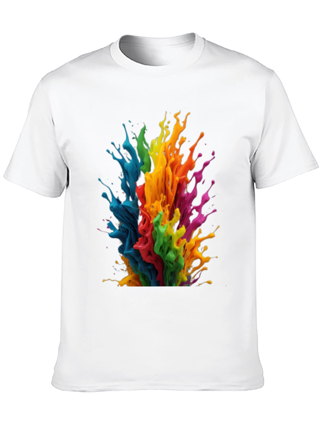 Rainbow Paint Splatter Graphic T-Shirt