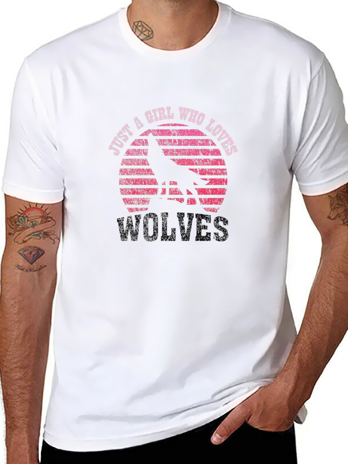 Just A Girl Who Loves Wolves Graphic T-Shirt