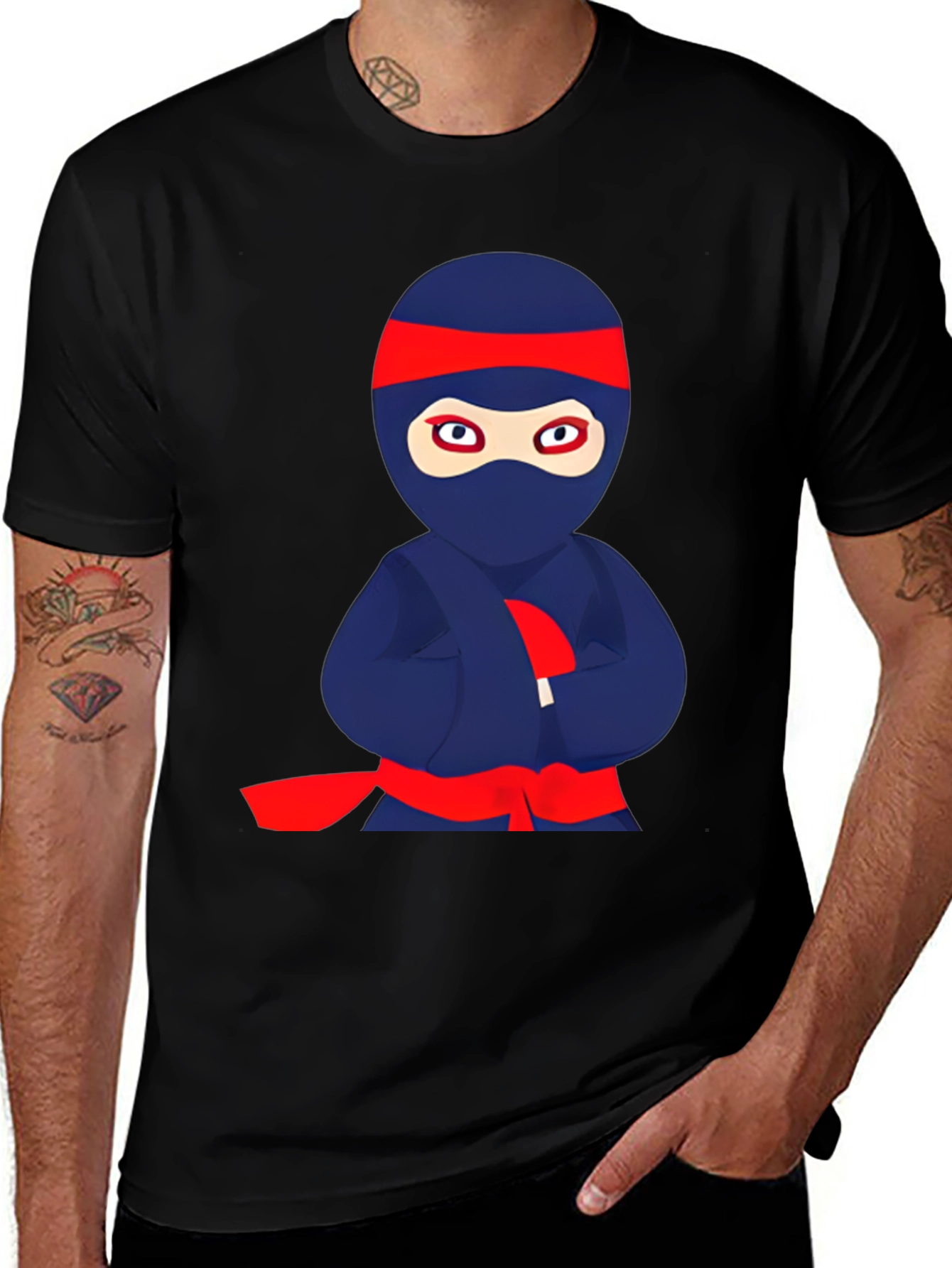 Ninja Cartoon Graphic T-Shirt - Fun Anime Style Tee