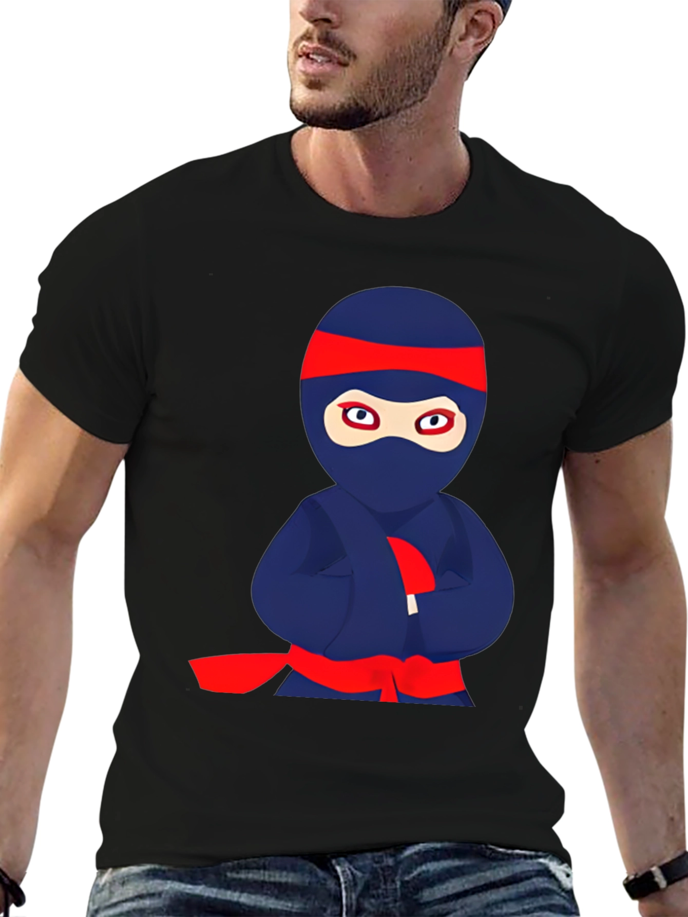 Ninja Cartoon Graphic T-Shirt - Fun Anime Style Tee