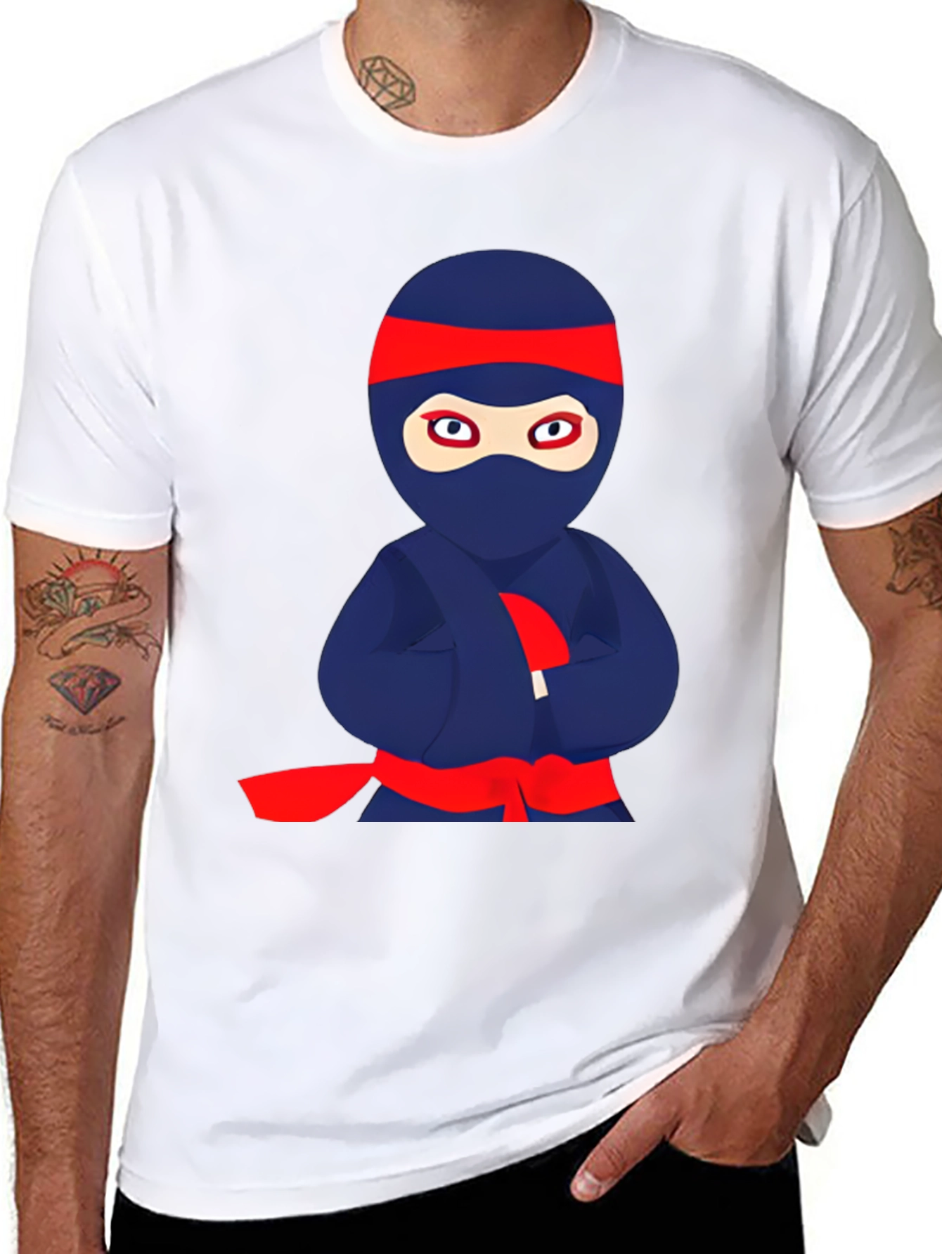 Ninja Cartoon Graphic T-Shirt - Fun Anime Style Tee