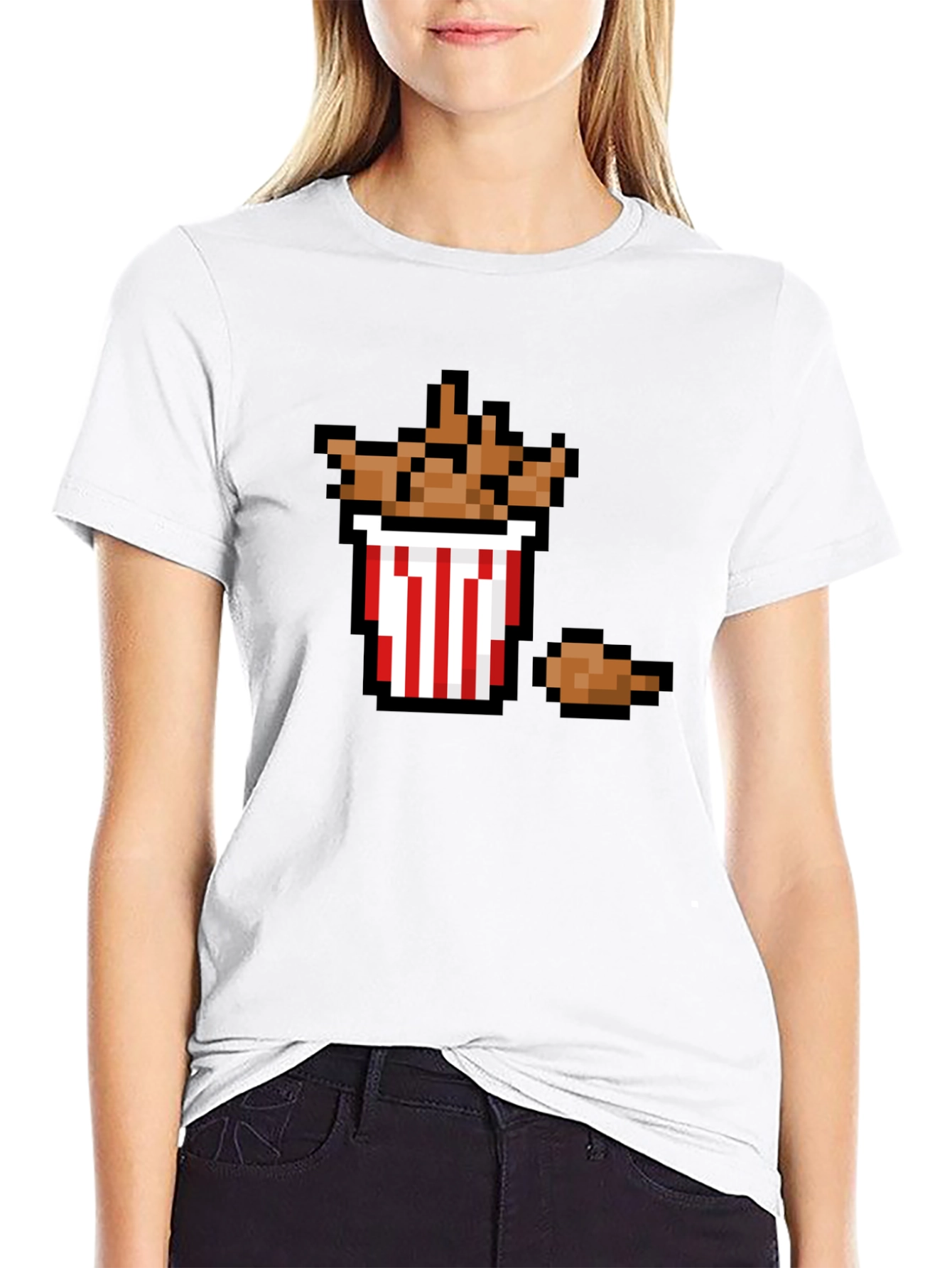 Pixel Fried Chicken T-Shirt - Funny Foodie Tee