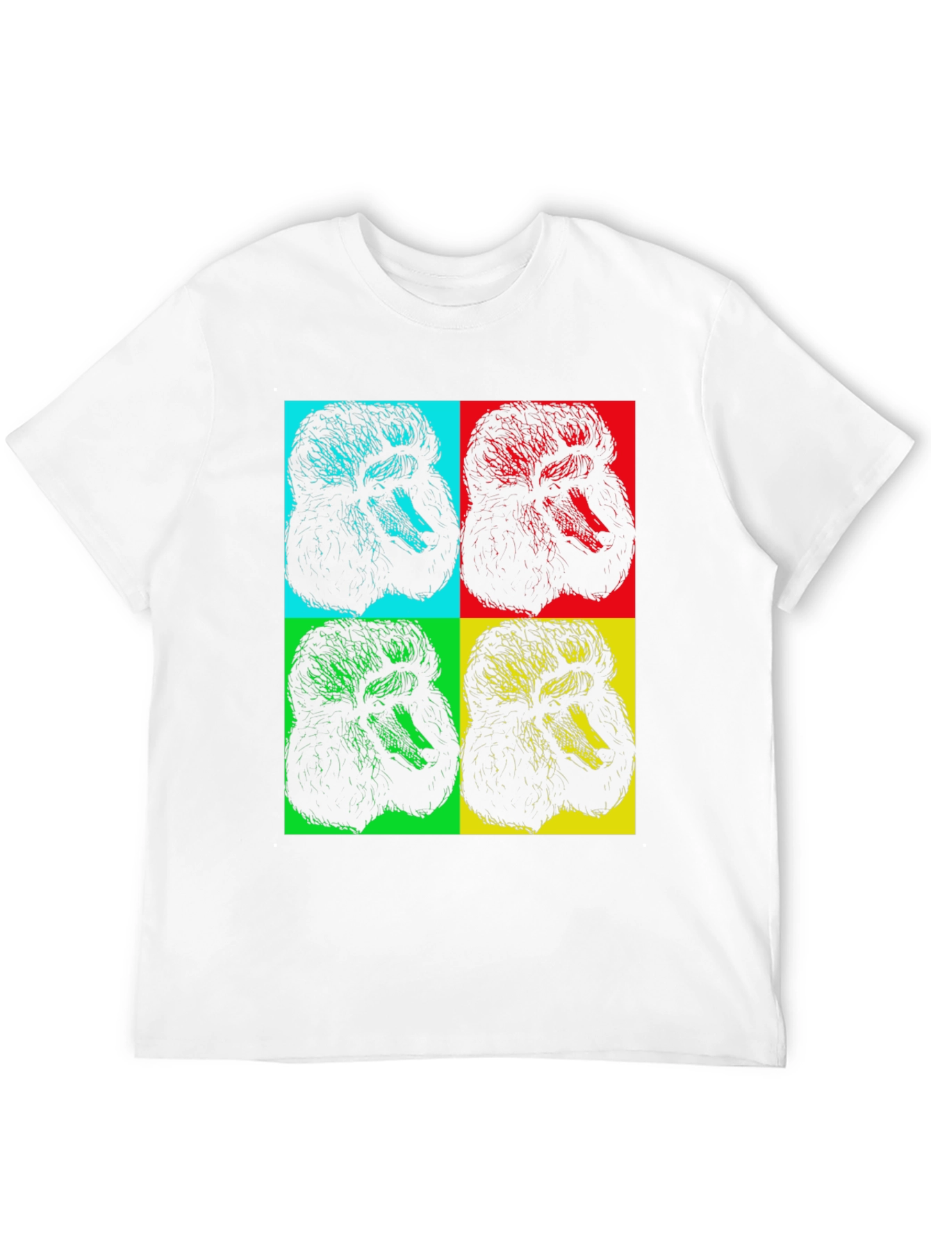 Pop Art Poodle Graphic Black T-Shirt