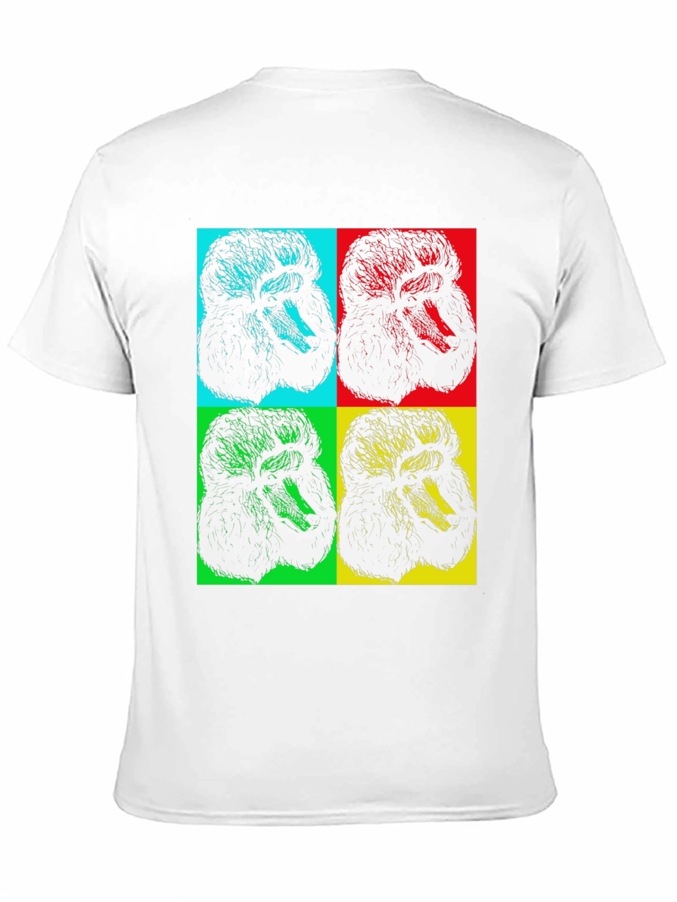 Pop Art Poodle Graphic Black T-Shirt