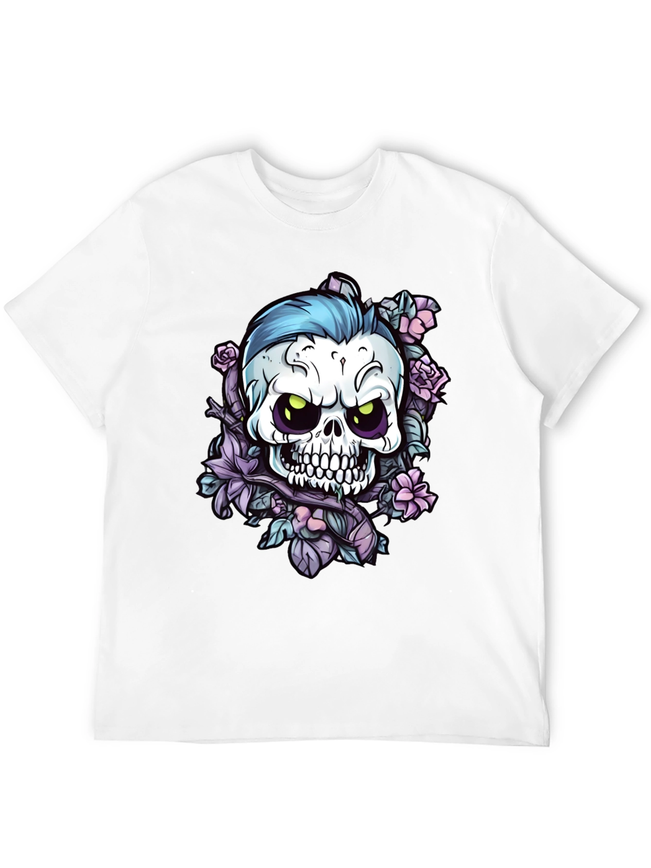 Skull & Roses Graphic Tee - Edgy Style