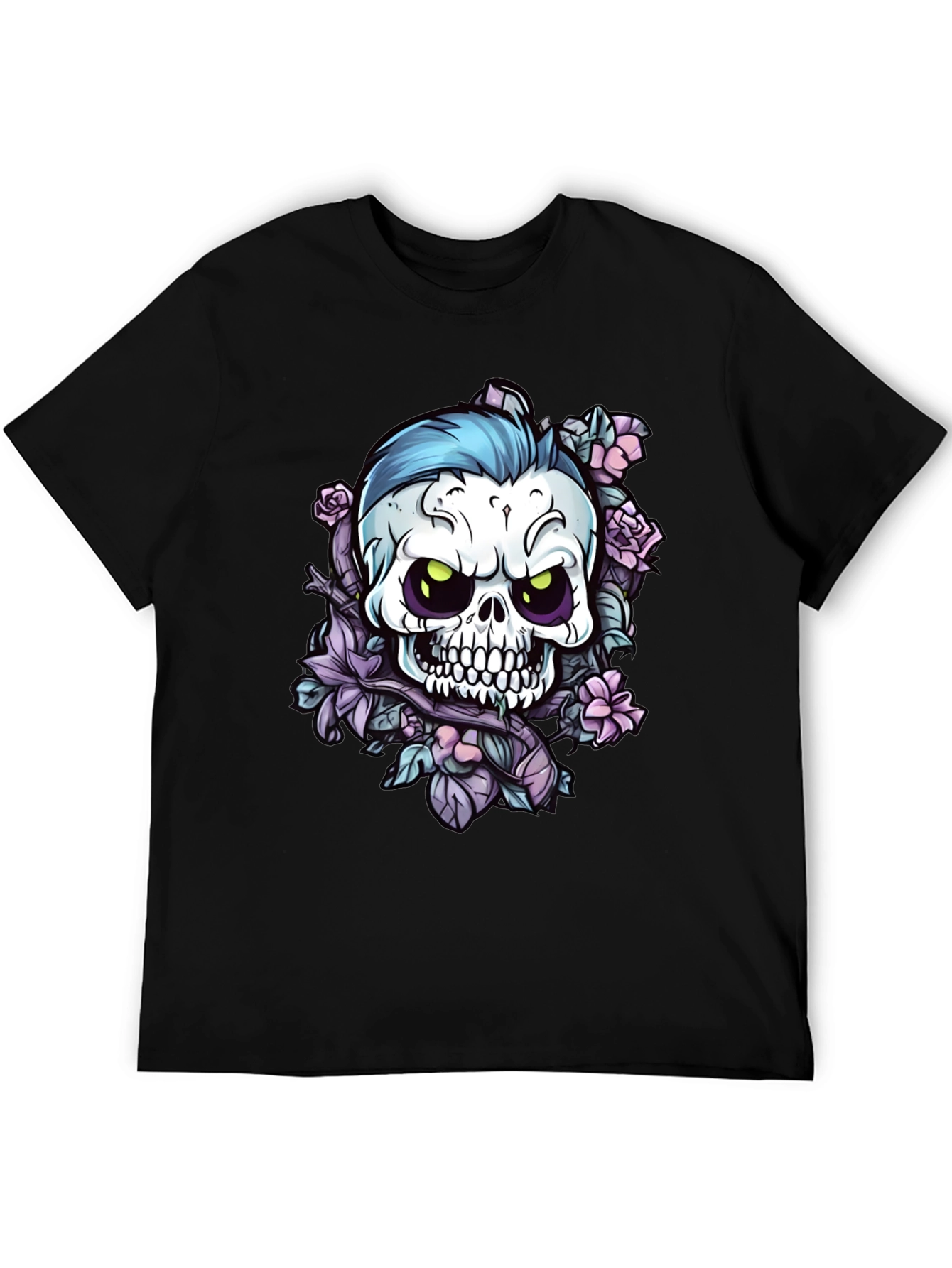 Skull & Roses Graphic Tee - Edgy Style