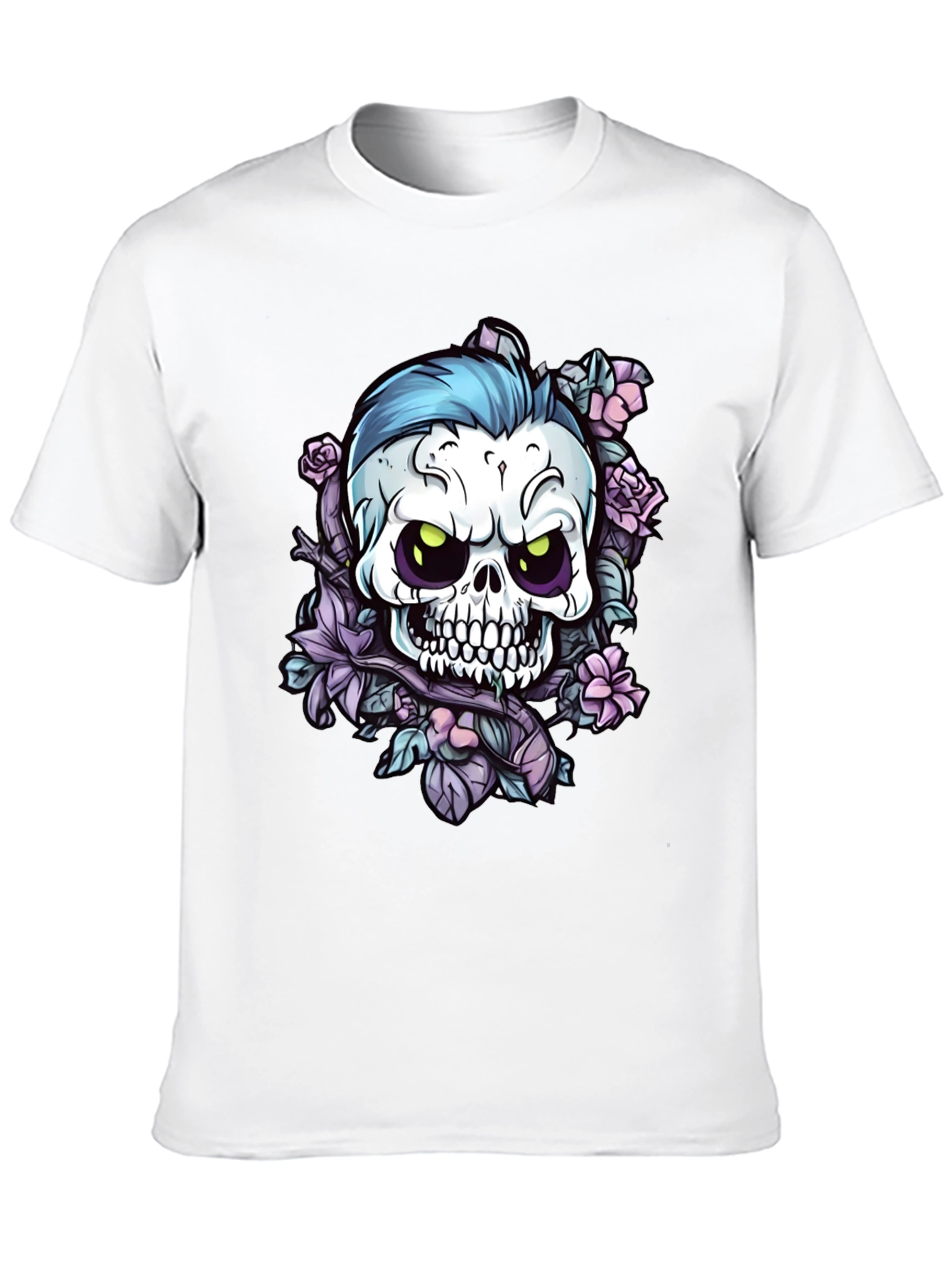 Skull & Roses Graphic Tee - Edgy Style