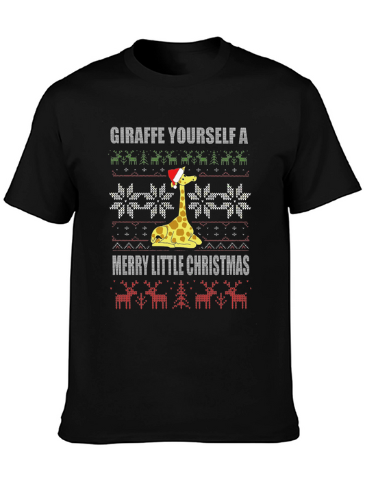 Giraffe Yourself a Merry Little Christmas T-Shirt