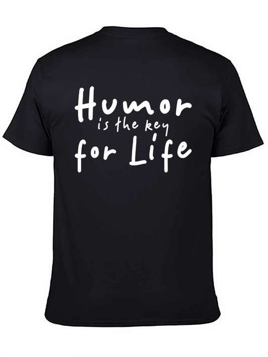Humor is the Key for Life Black T-Shirt