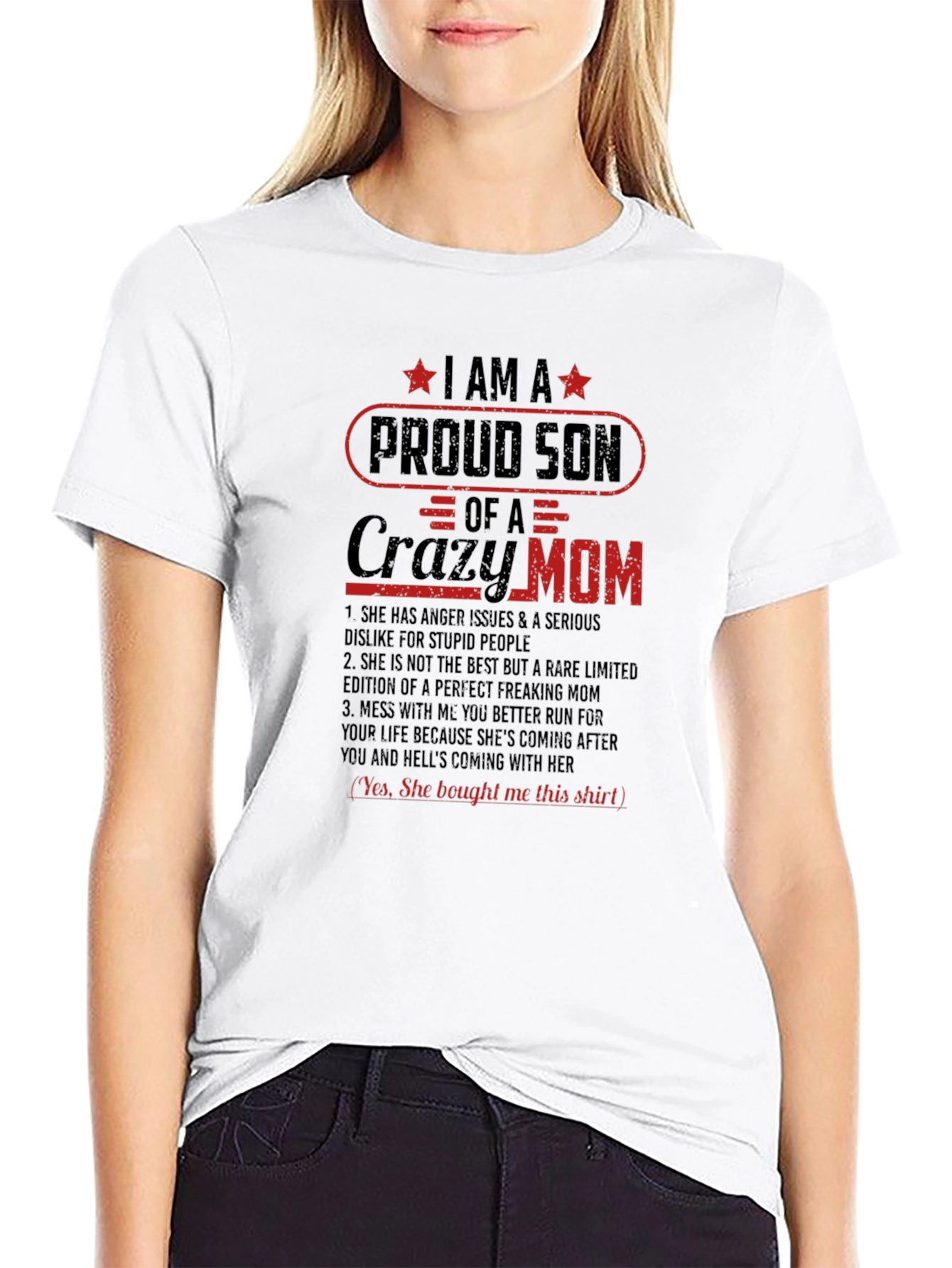 Proud Son Crazy Mom Graphic Tee