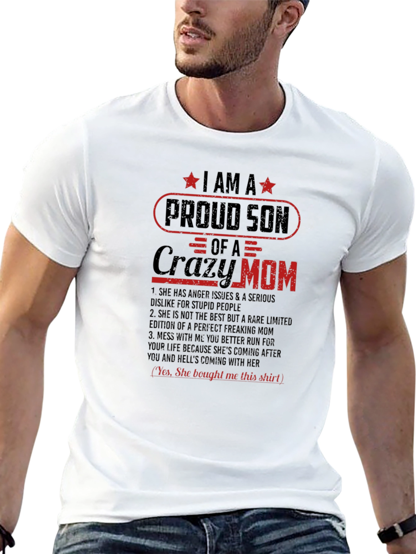 Proud Son Crazy Mom Graphic Tee