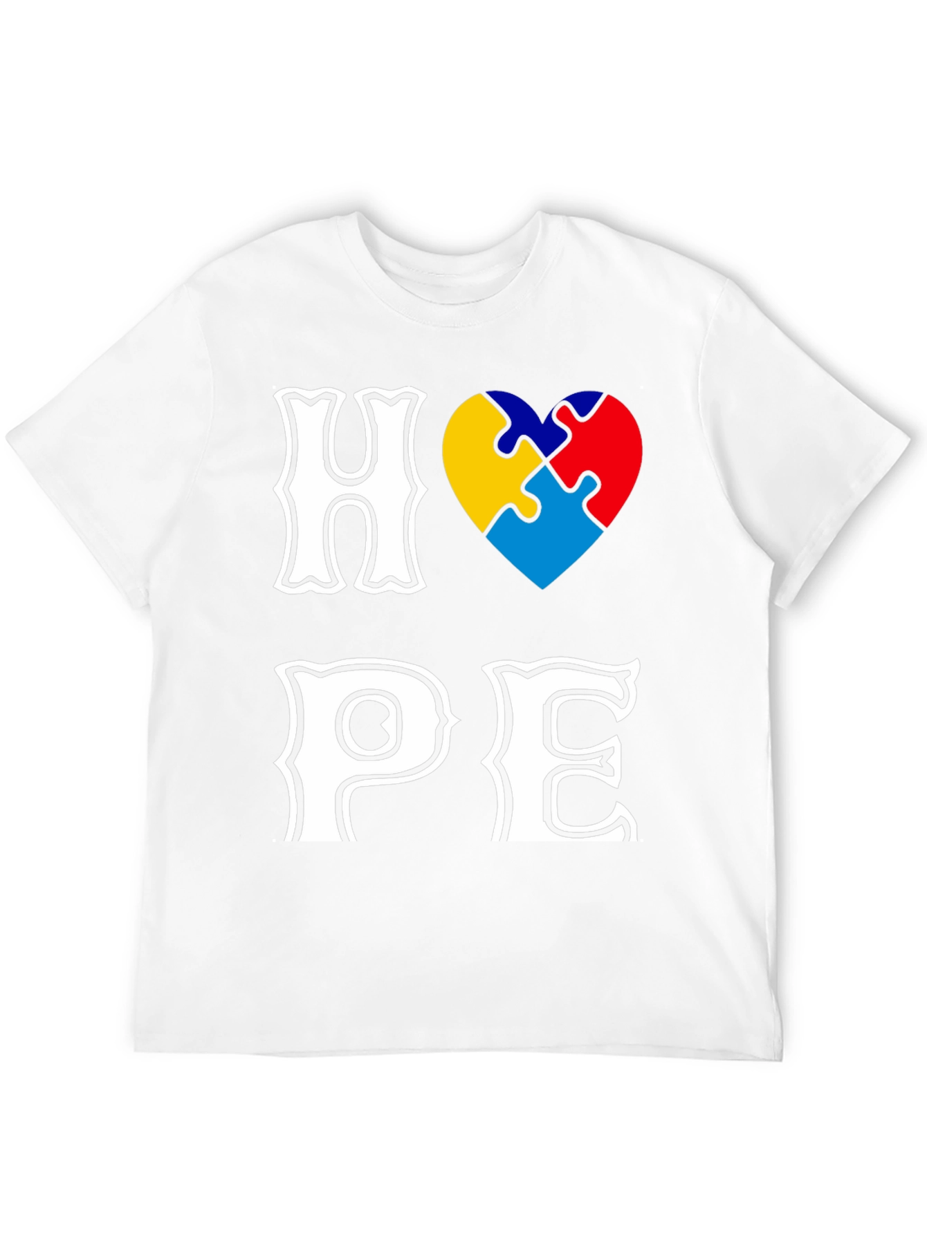 Autism Awareness Puzzle Heart HOPE Graphic T-Shirt