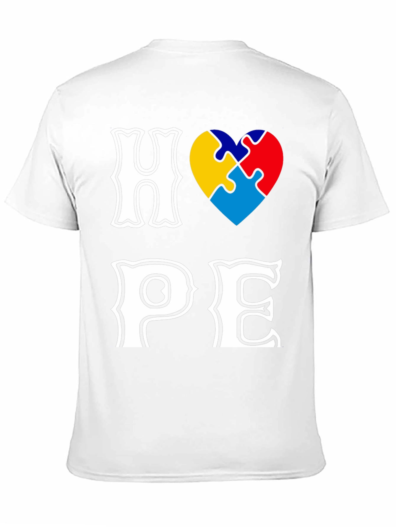 Autism Awareness Puzzle Heart HOPE Graphic T-Shirt