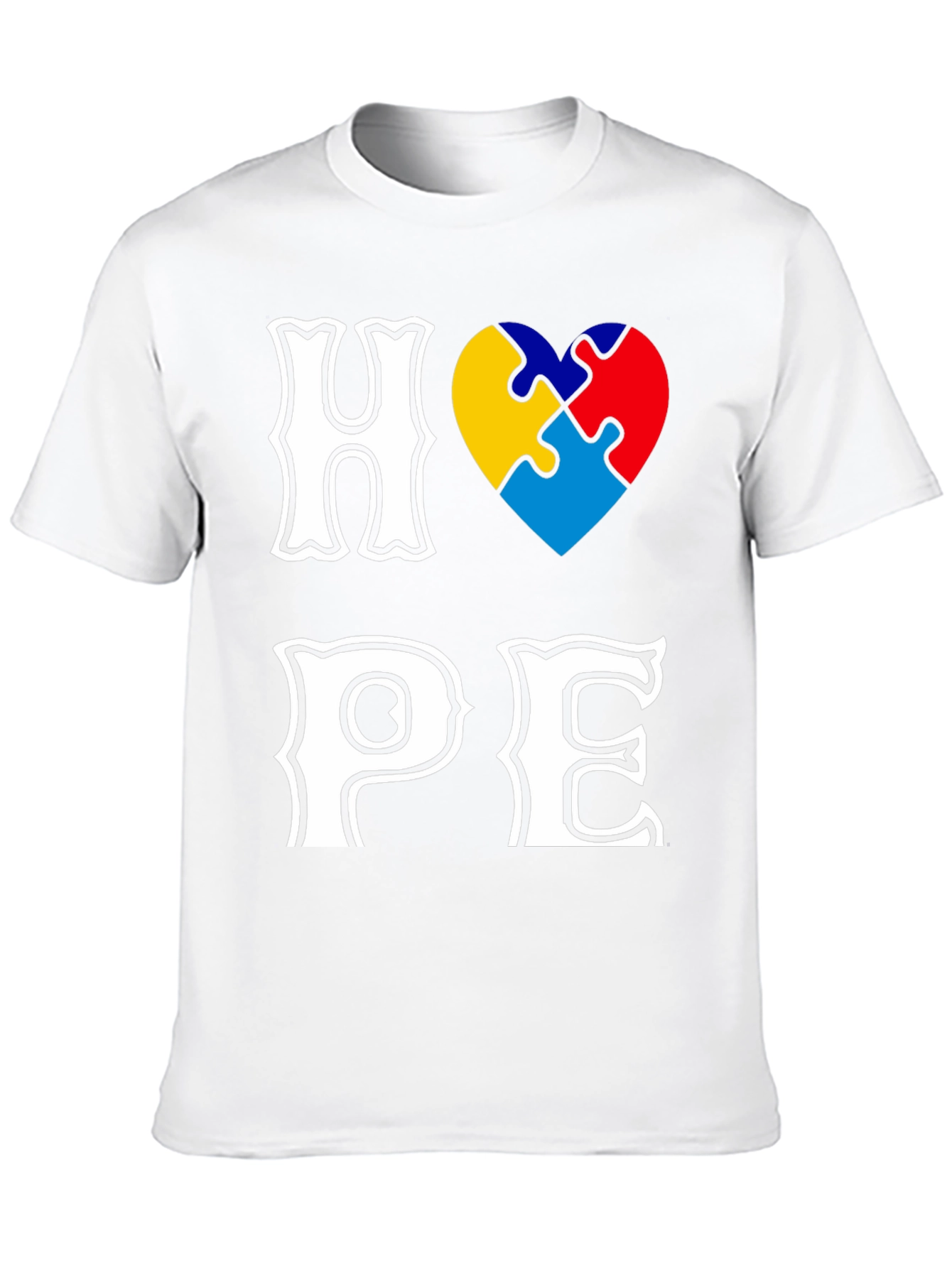 Autism Awareness Puzzle Heart HOPE Graphic T-Shirt
