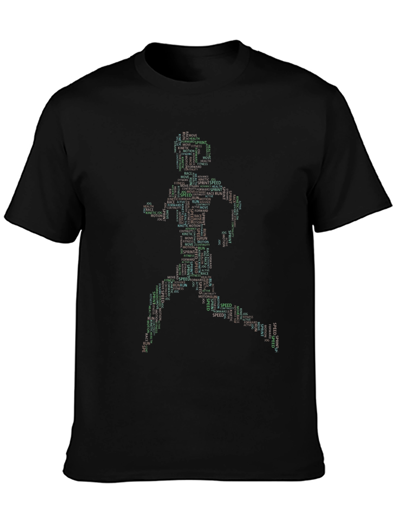 Runner Word Art Graphic T-Shirt - Athlete Design