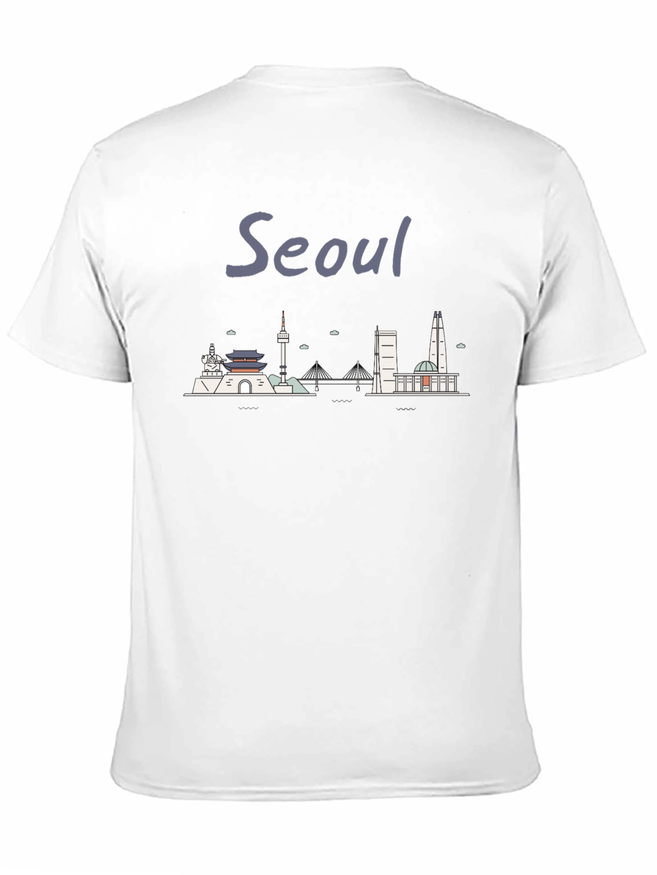 Seoul Skyline Black T-Shirt - Cityscape Tee