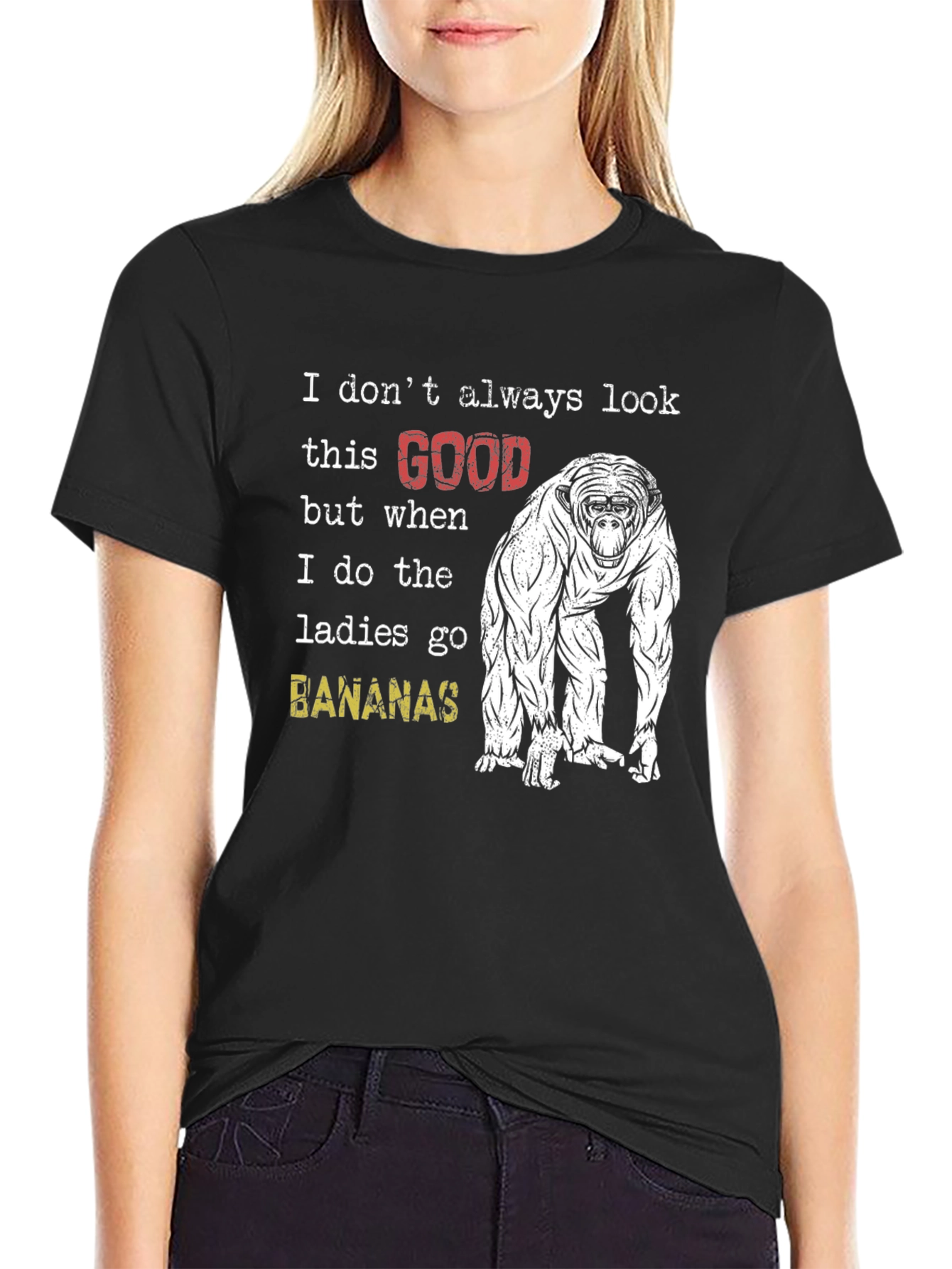 Funny Monkey T-Shirt: Ladies Go Bananas!