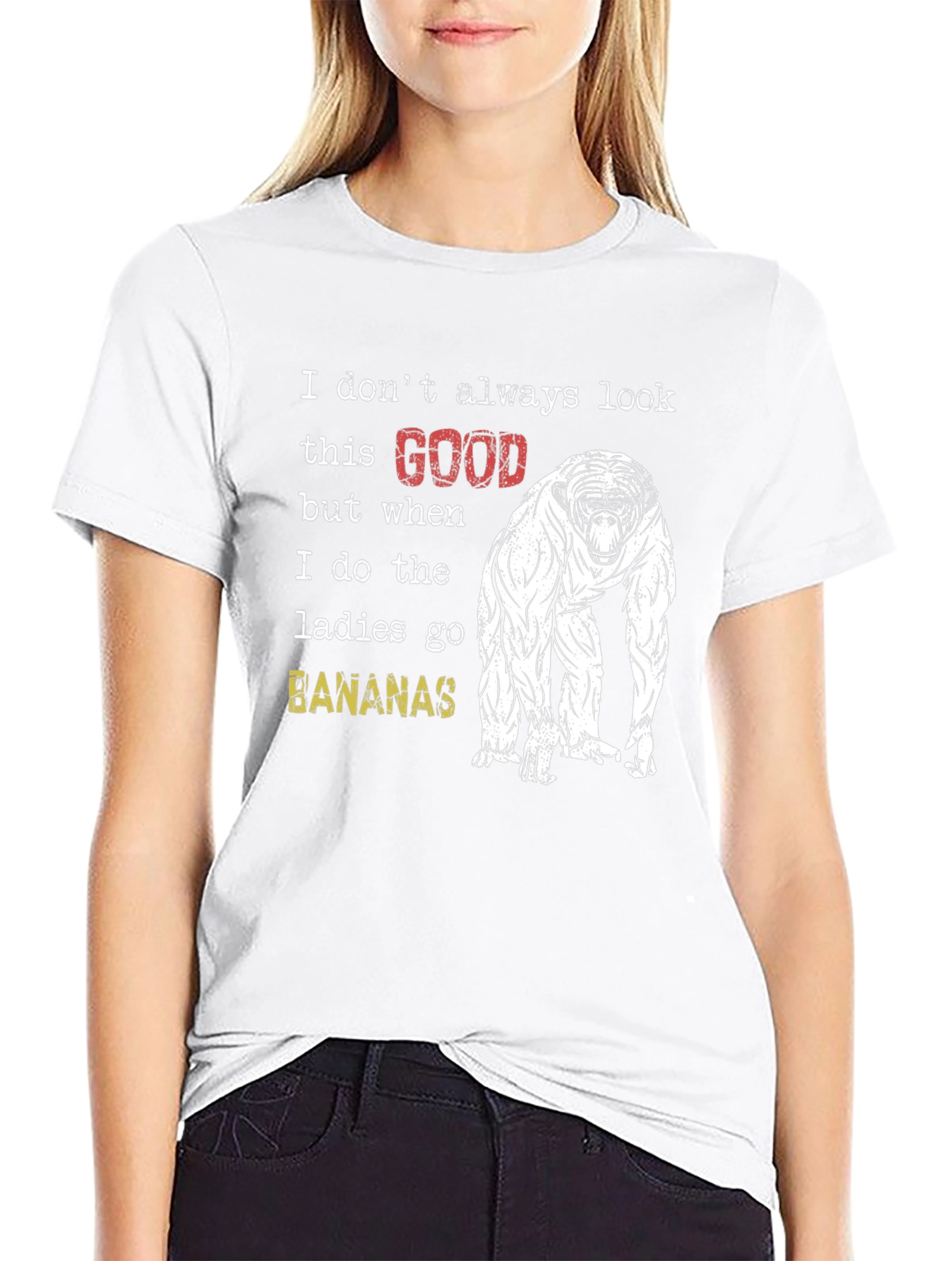 Funny Monkey T-Shirt: Ladies Go Bananas!