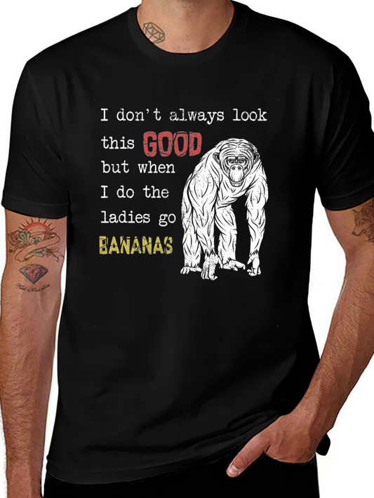 Funny Monkey T-Shirt: Ladies Go Bananas!