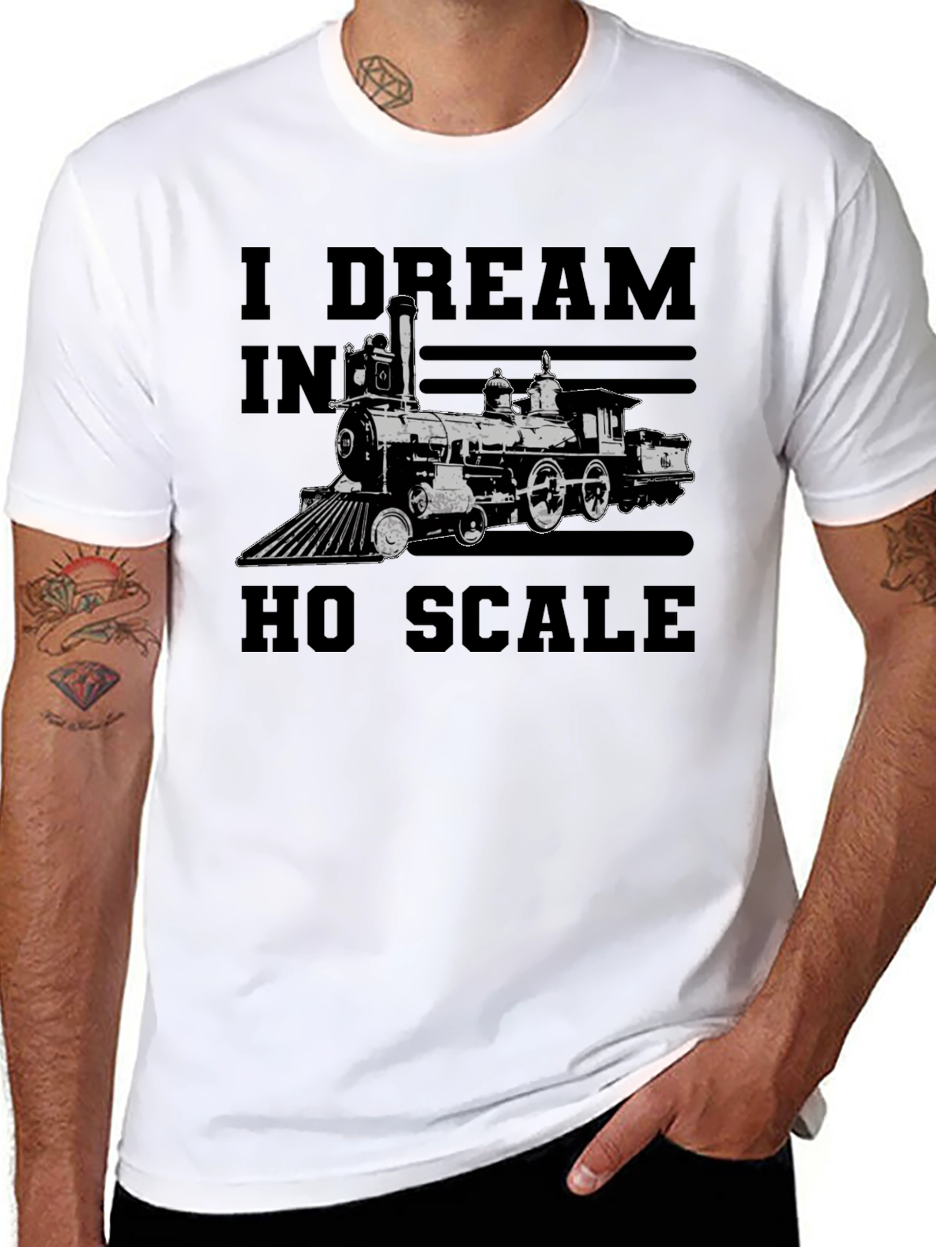 I Dream in HO Scale Train Enthusiast Black T-Shirt