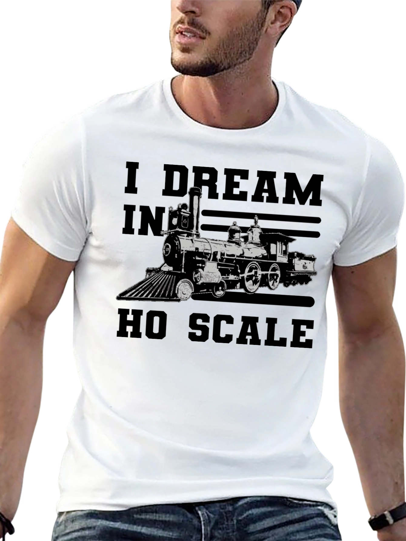 I Dream in HO Scale Train Enthusiast Black T-Shirt