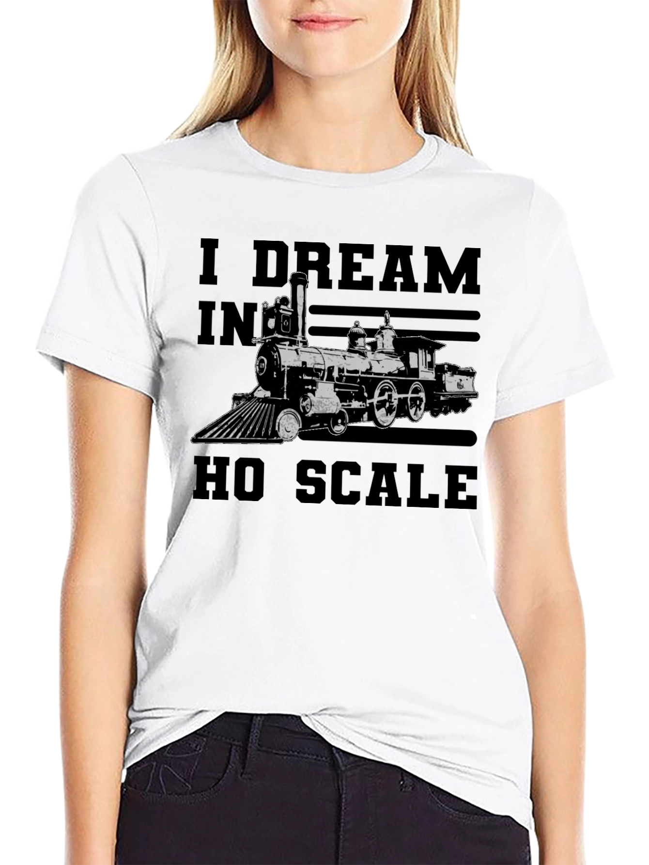 I Dream in HO Scale Train Enthusiast Black T-Shirt