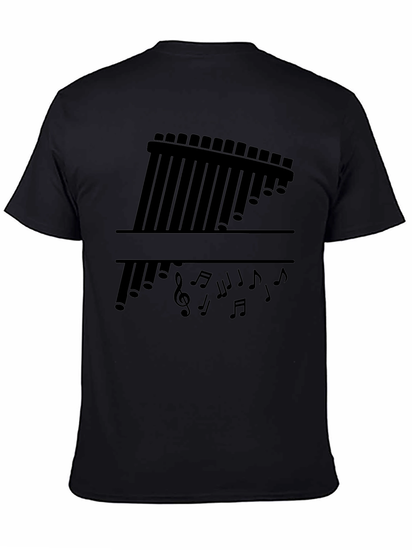 Musical Panpipes T-Shirt - Black Graphic Tee