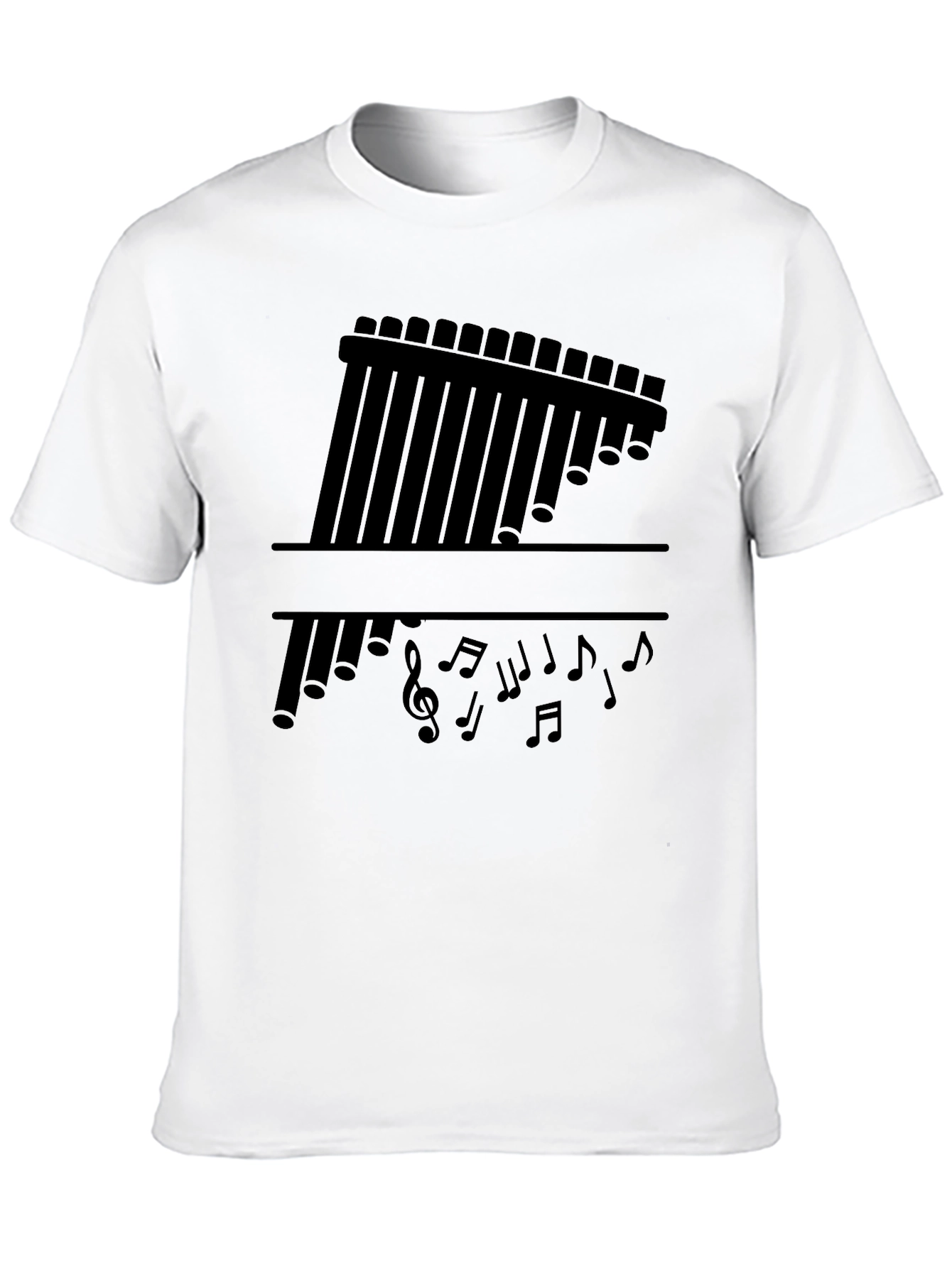 Musical Panpipes T-Shirt - Black Graphic Tee