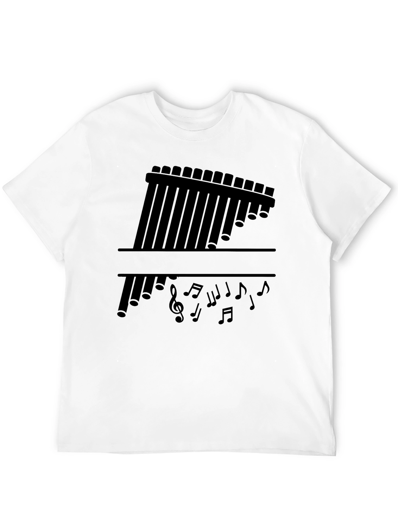 Musical Panpipes T-Shirt - Black Graphic Tee