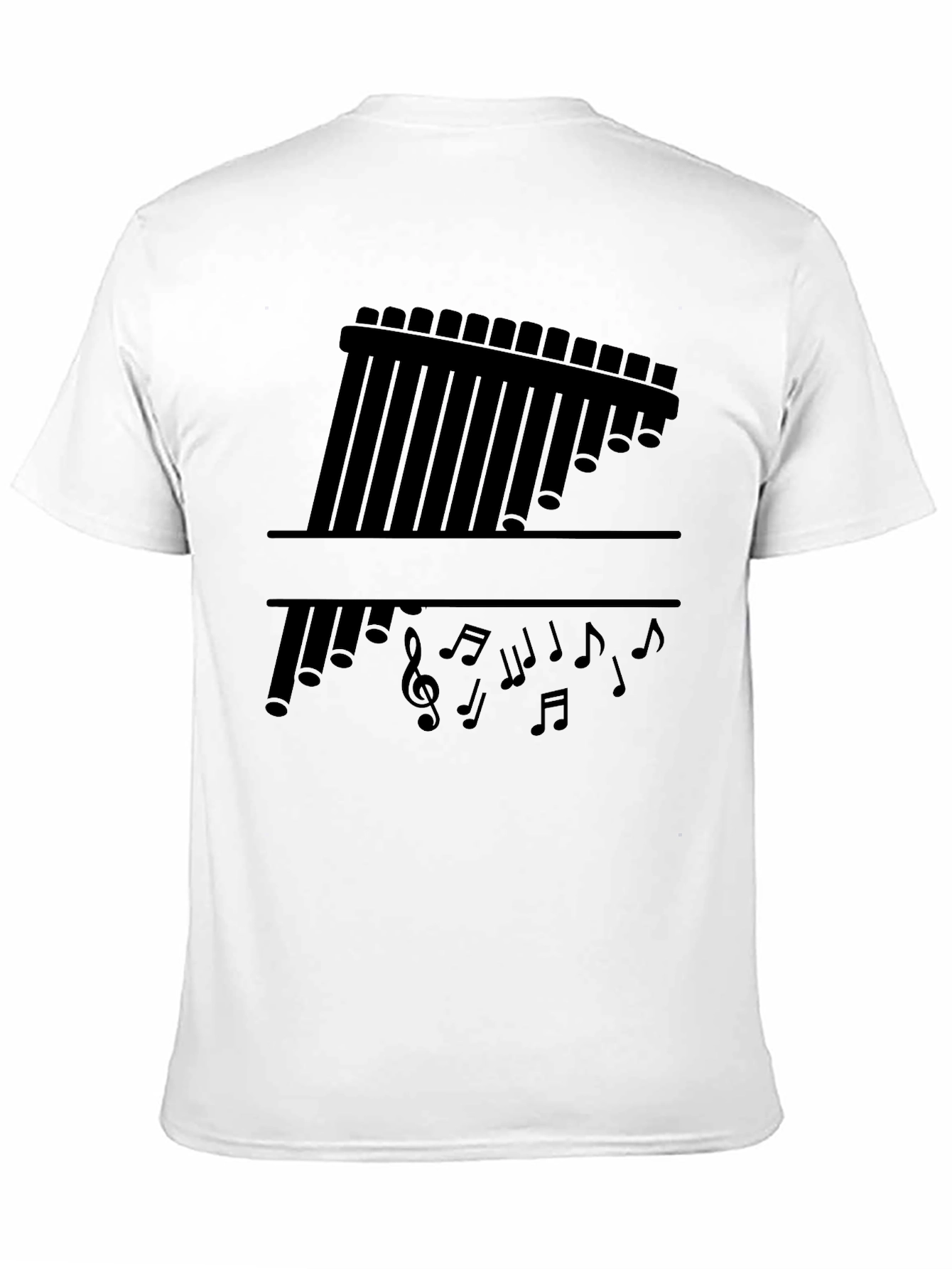 Musical Panpipes T-Shirt - Black Graphic Tee