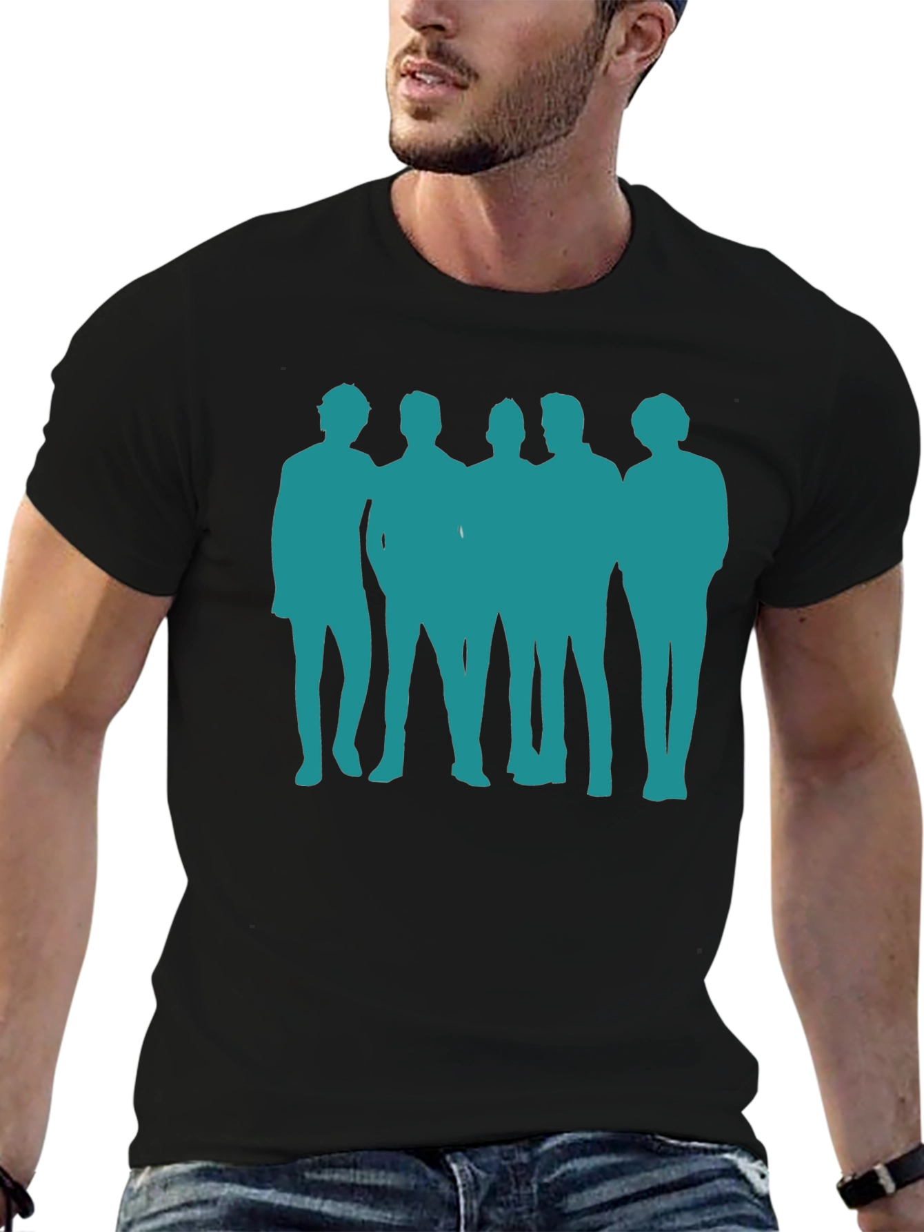 Silhouette Band T-Shirt - Crew Neck Cotton Tee