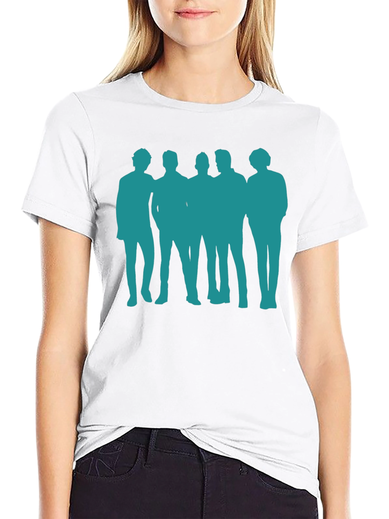 Silhouette Band T-Shirt - Crew Neck Cotton Tee