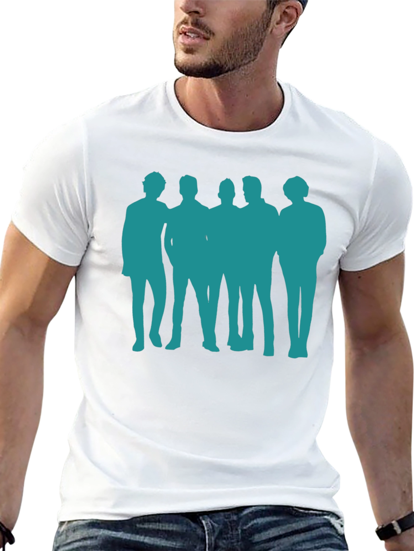 Silhouette Band T-Shirt - Crew Neck Cotton Tee