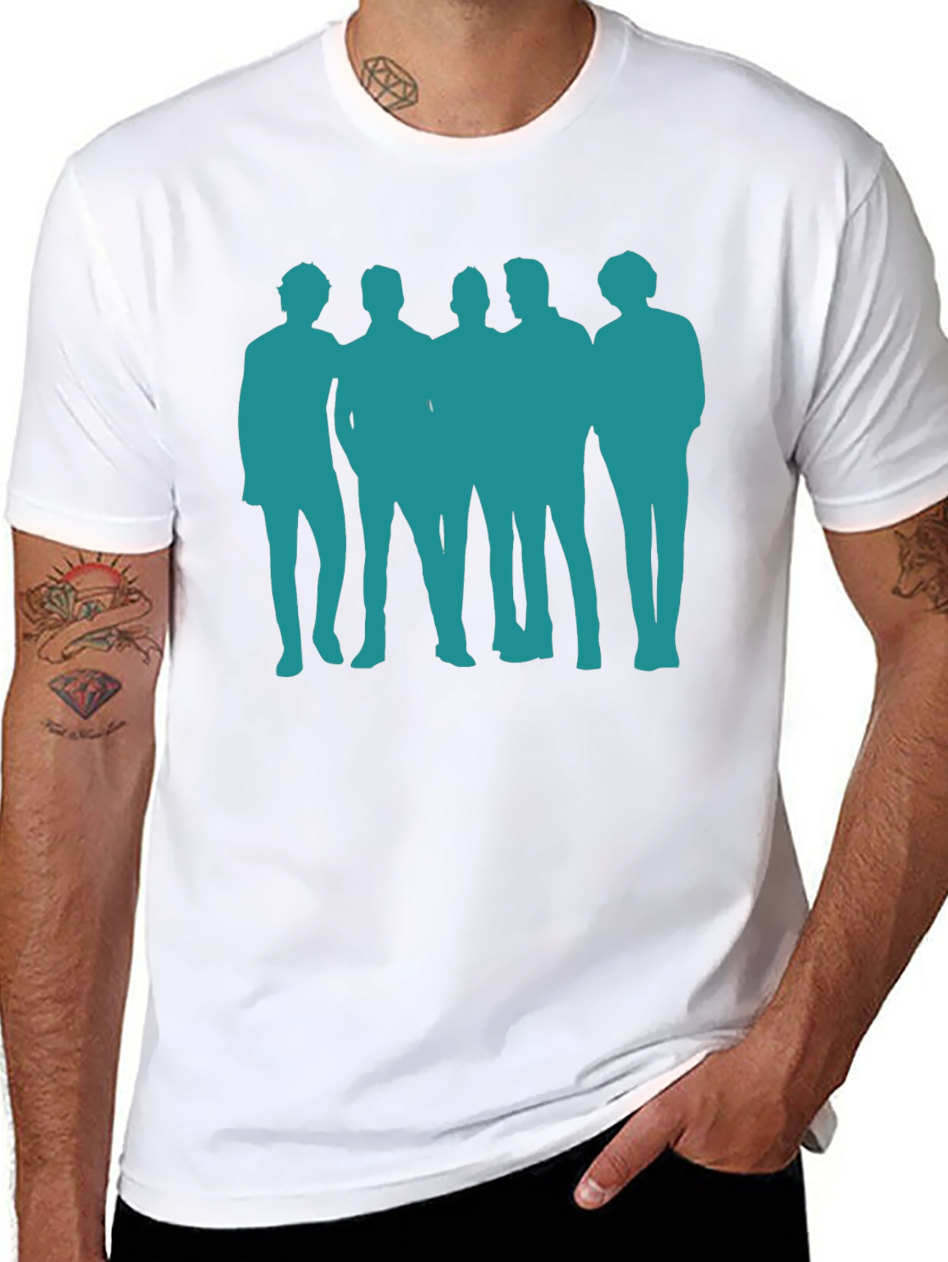 Silhouette Band T-Shirt - Crew Neck Cotton Tee