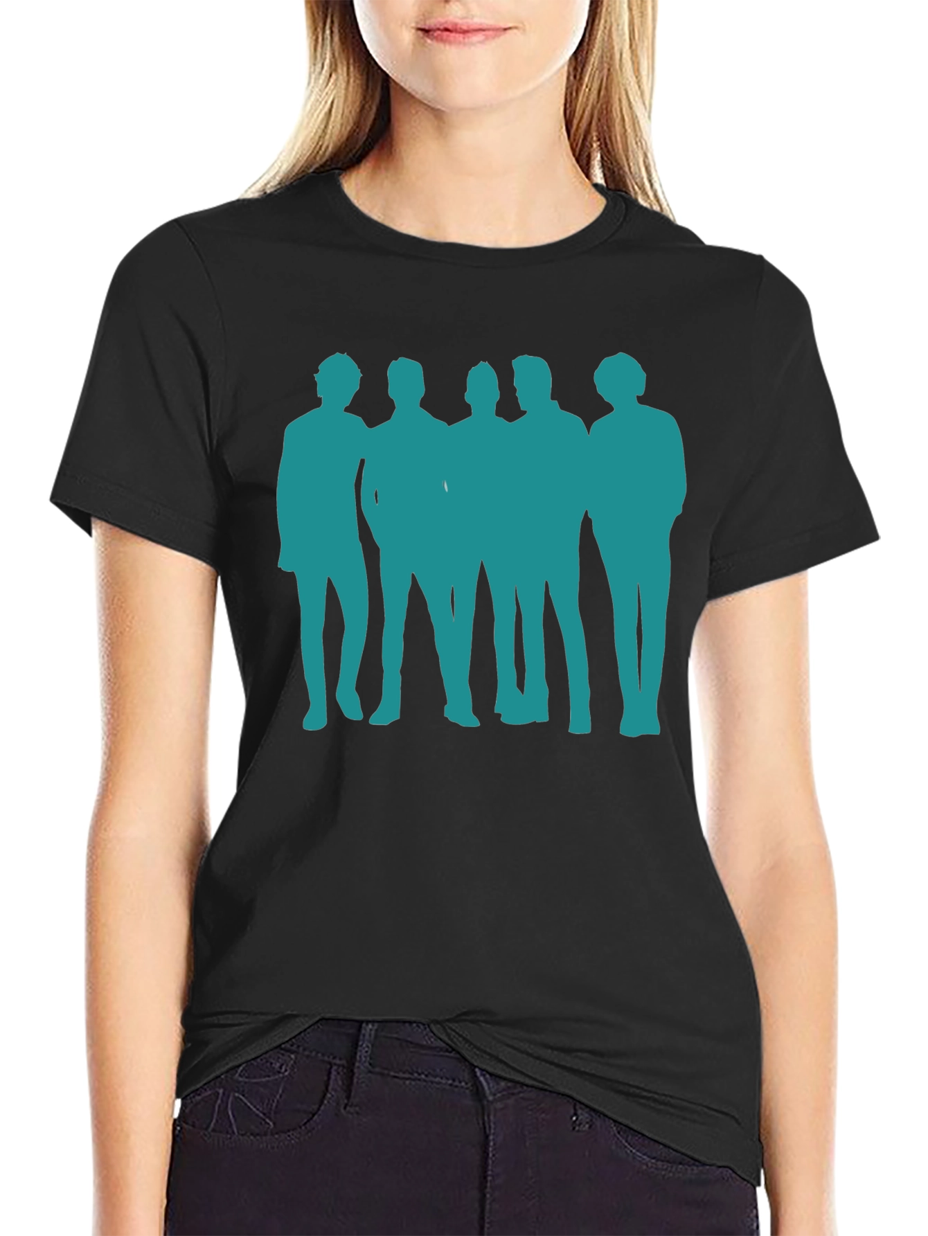 Silhouette Band T-Shirt - Crew Neck Cotton Tee