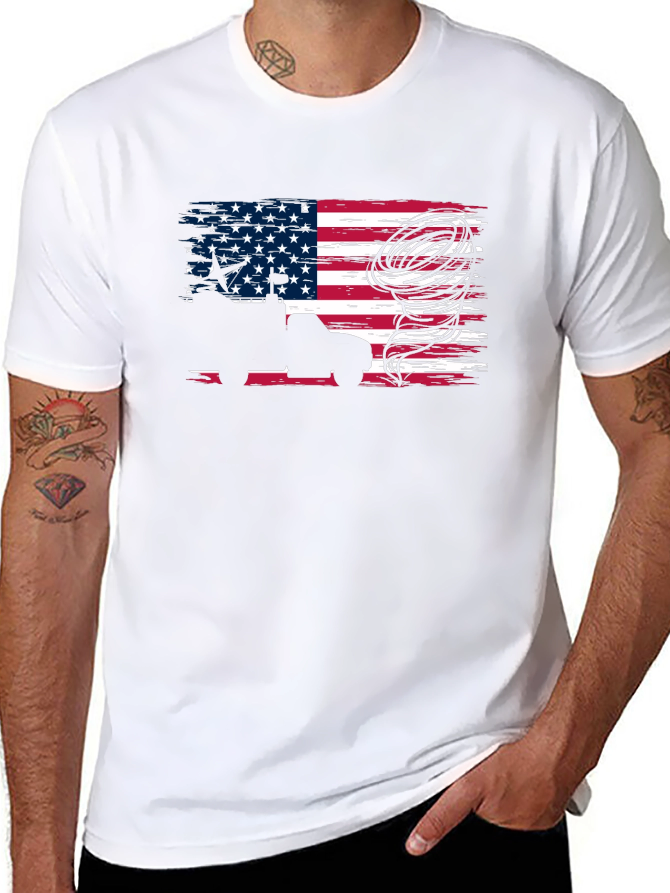 American Flag Truck & Tornado T-Shirt