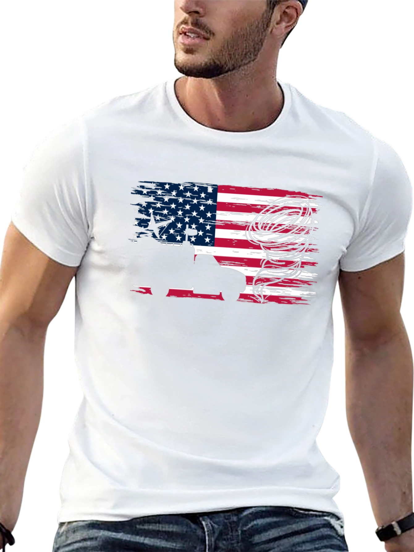 American Flag Truck & Tornado T-Shirt
