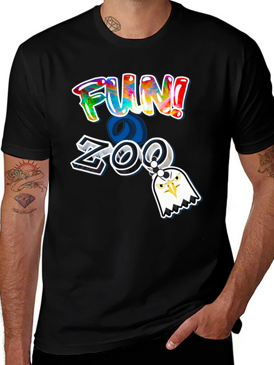 Fun at the Zoo Black T-Shirt with Eagle Charm