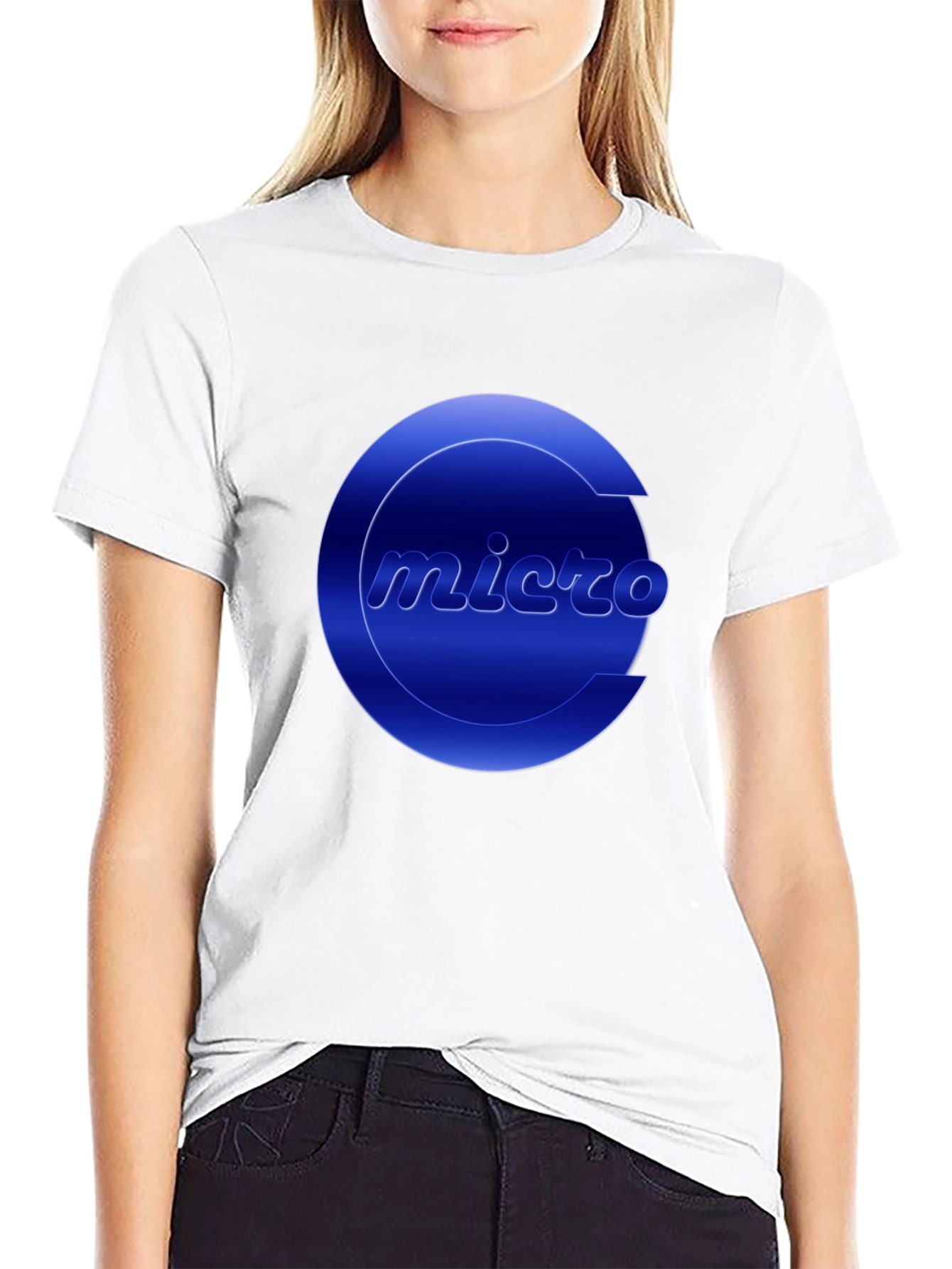 Micro Graphic Tee - Cool Blue Logo T-Shirt