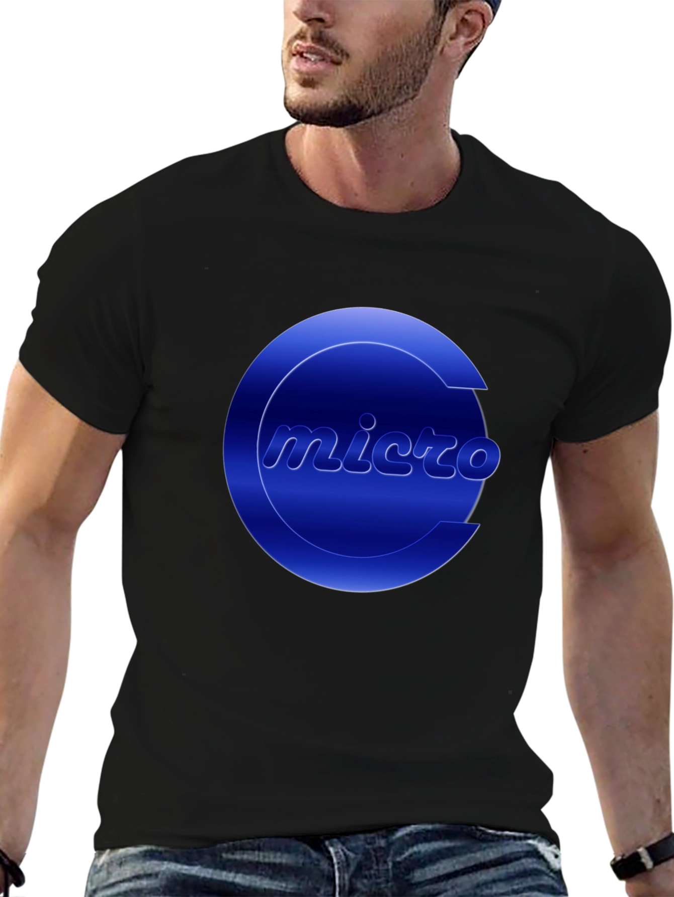 Micro Graphic Tee - Cool Blue Logo T-Shirt