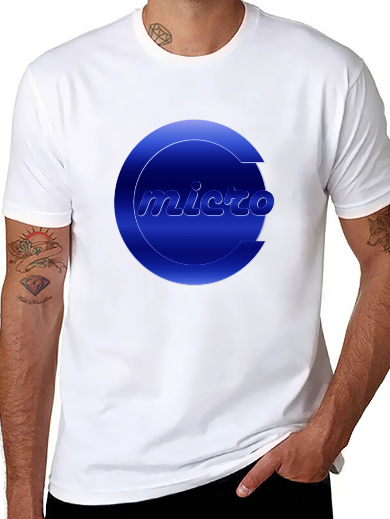 Micro Graphic Tee - Cool Blue Logo T-Shirt
