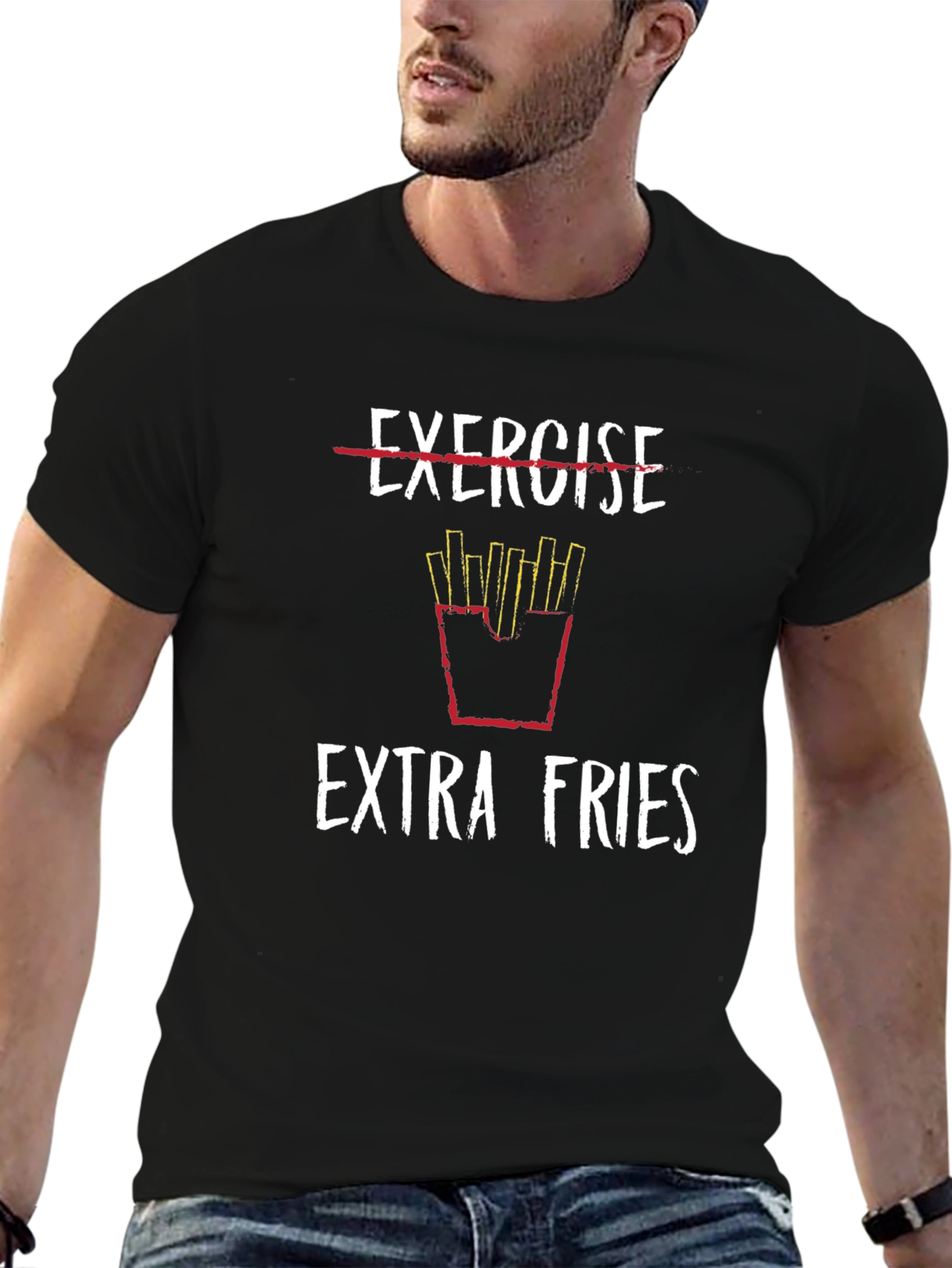 Extra Fries Graphic Tee - Funny Foodie T-Shirt
